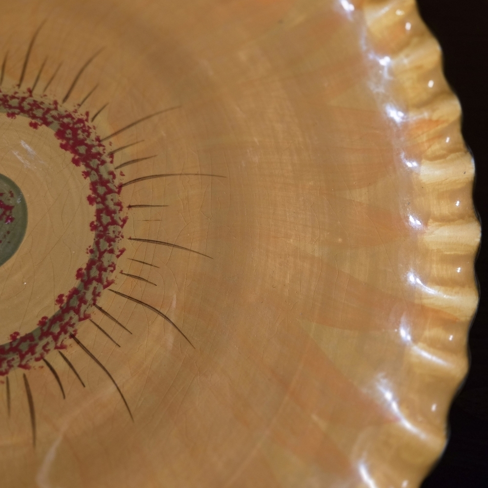 Di Mani Vintage Italian Pottery Sunburst Ruffled Edge Ceramic Plate - Picture 7 of 8